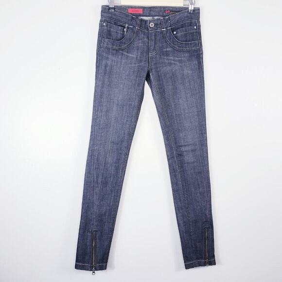 AG Adriano Goldschmied Zipper Ankle The Doris Dark Wash Low Rise Jeans - Picture 2 of 14